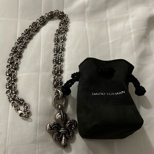 King Baby Studio Fleur de Lis chain with pendant